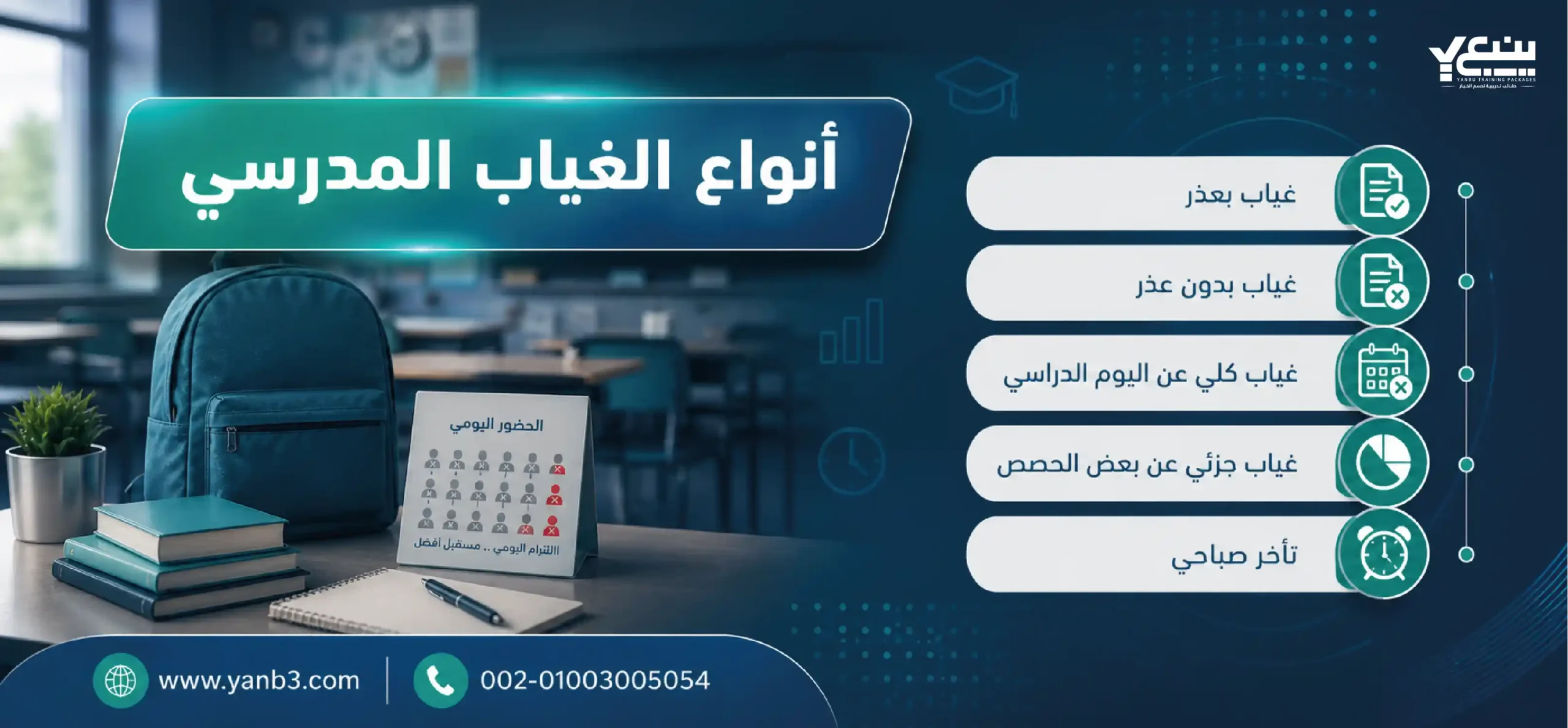 أنواع الغياب المدرسي